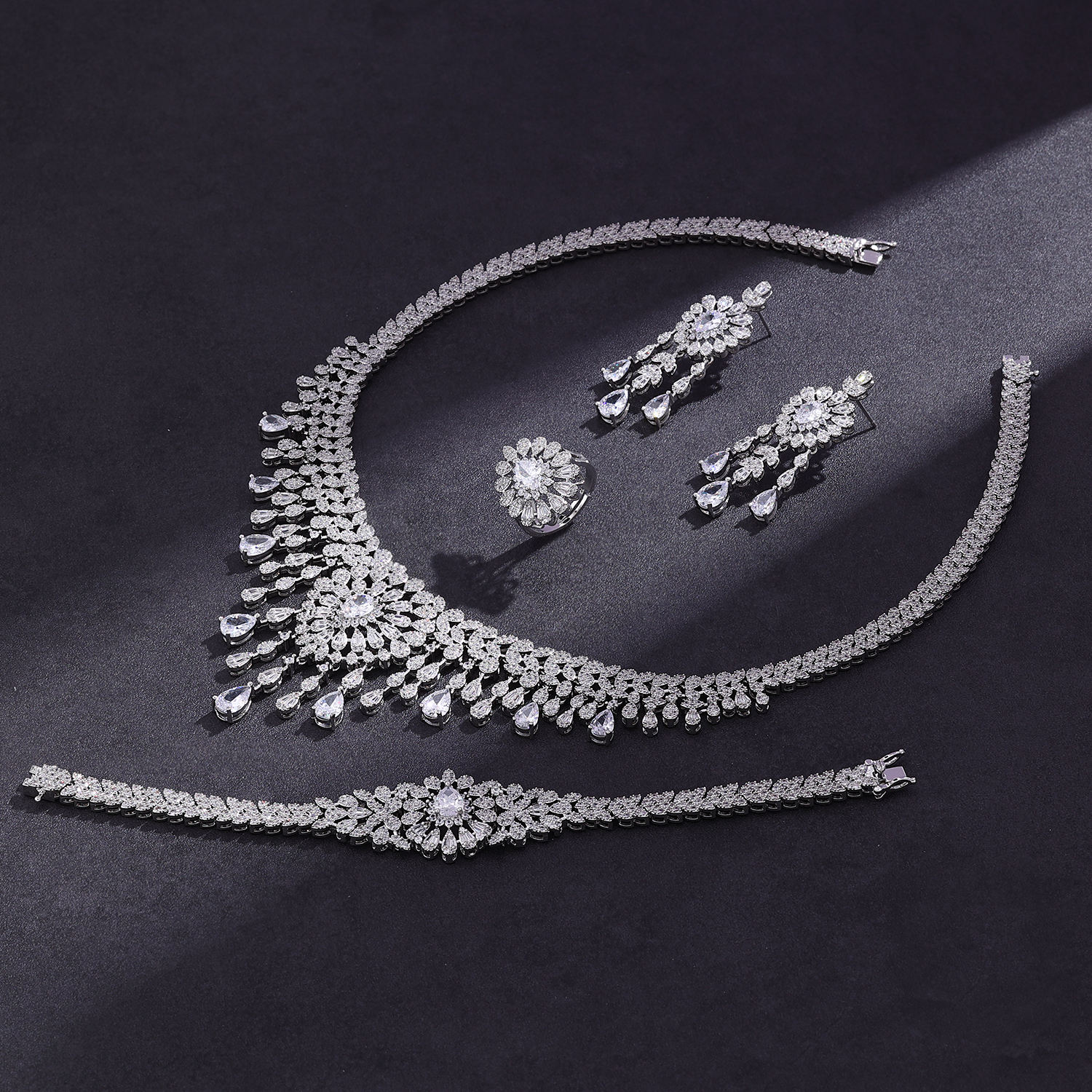 Ladies /Bridal Shiny Zircon Jewelry Sets #JEWLY038