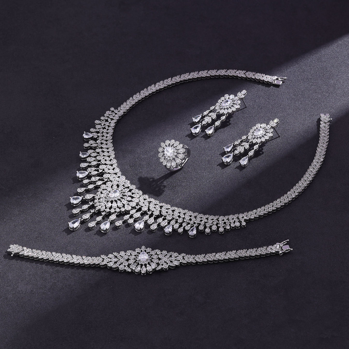 Ladies /Bridal Shiny Zircon Jewelry Sets #JEWLY038