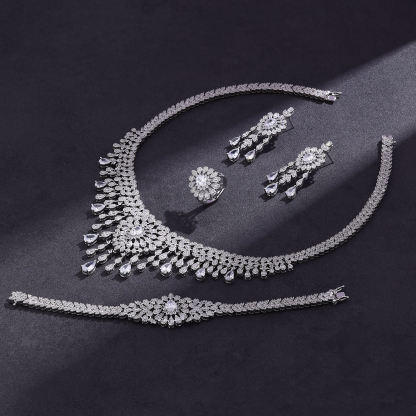 Ladies /Bridal Shiny Zircon Jewelry Sets #JEWLY038