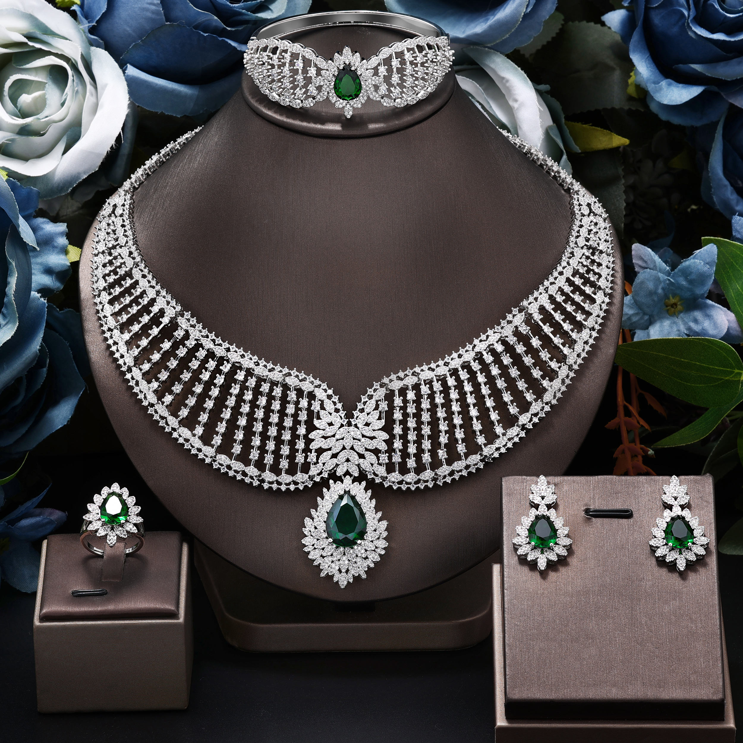 Ladies /Bridal Shiny Zircon Jewelry Sets #JEWLY039