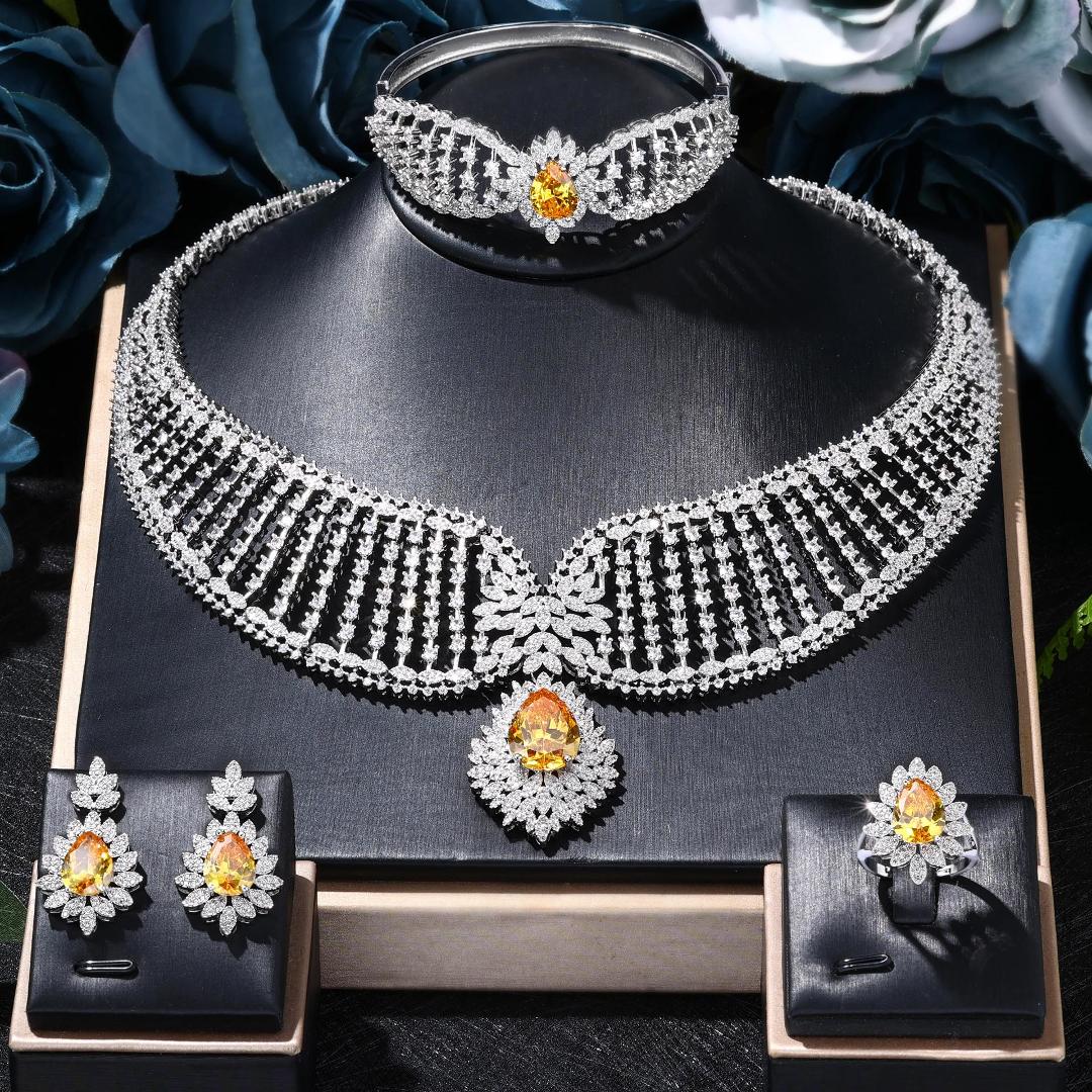 Ladies /Bridal Shiny Zircon Jewelry Sets #JEWLY039