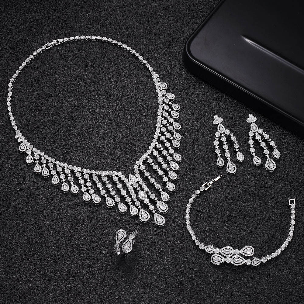 Ladies /Bridal Shiny Zircon Jewelry Sets #JEWLY040
