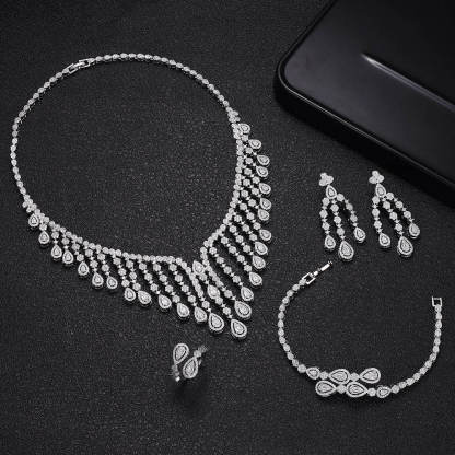 Ladies /Bridal Shiny Zircon Jewelry Sets #JEWLY040
