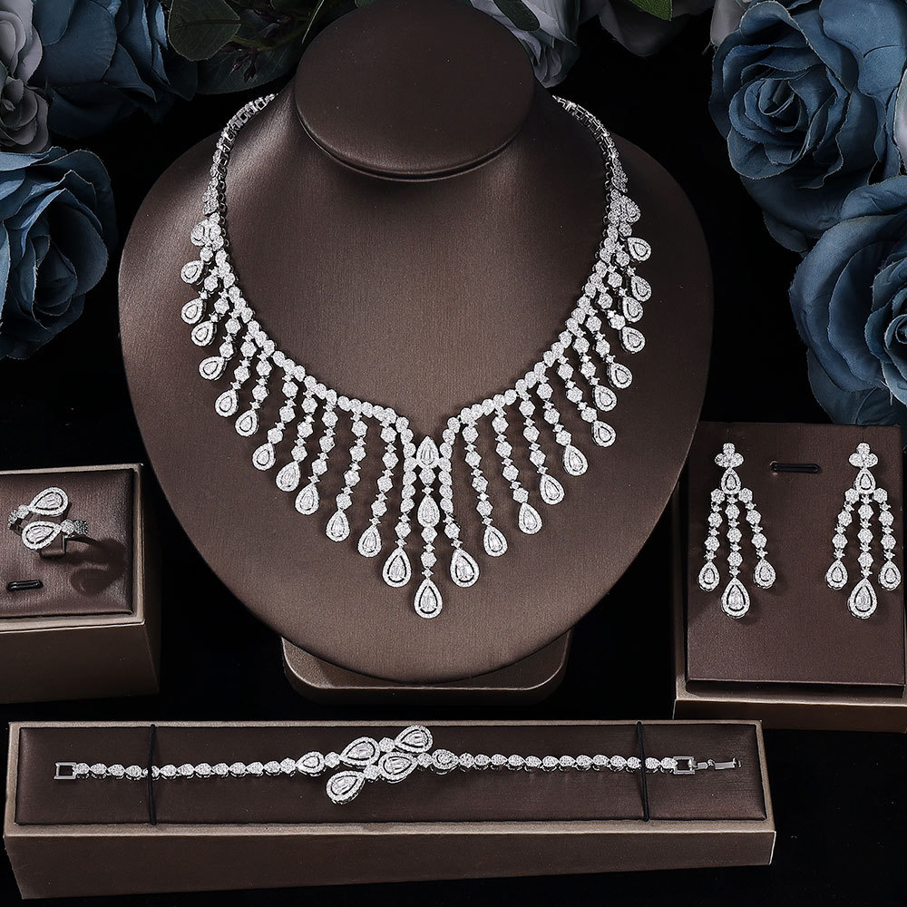 Ladies /Bridal Shiny Zircon Jewelry Sets #JEWLY040