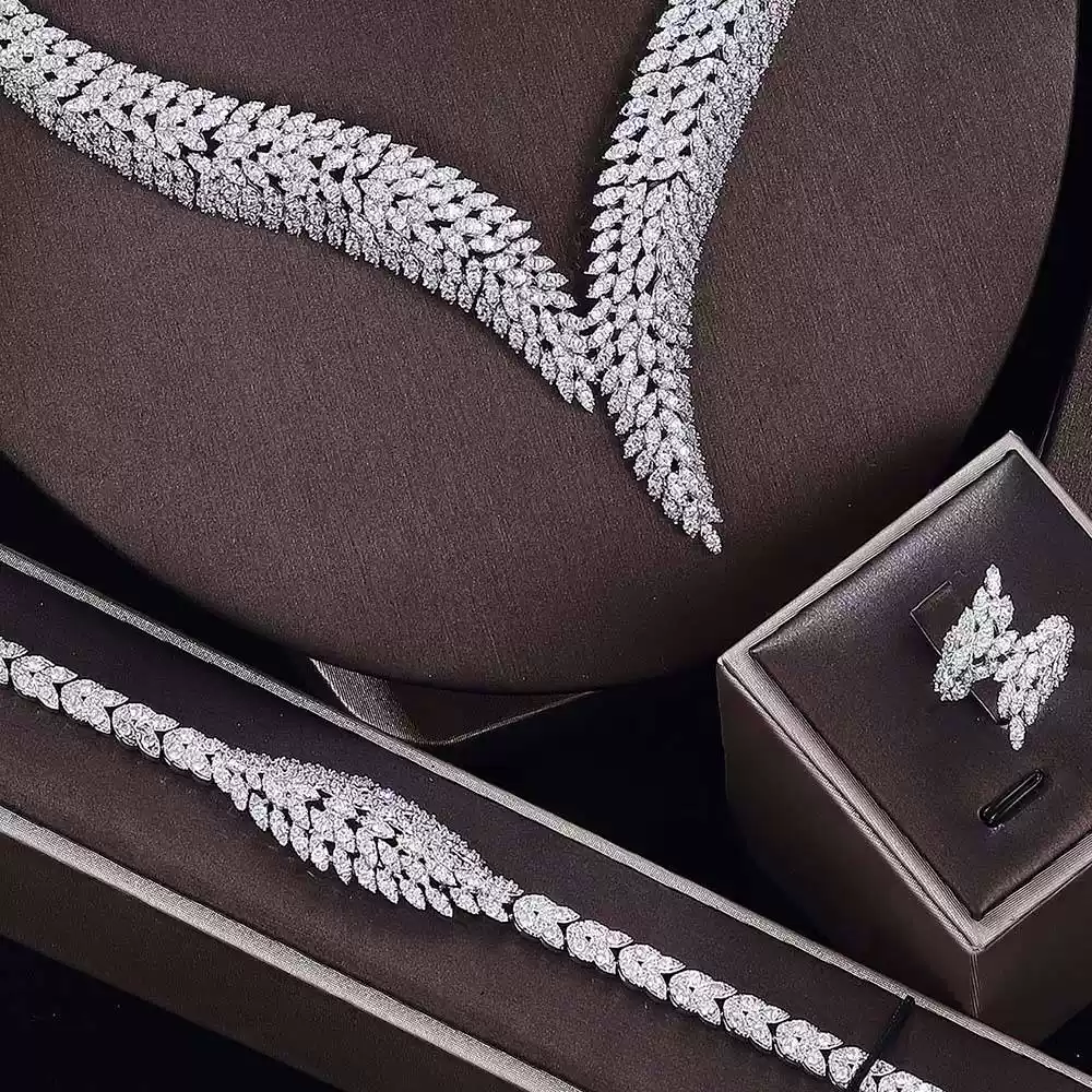 Ladies /Bridal Shiny Zircon Jewelry Sets #JEWLY041