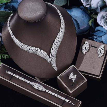 Ladies /Bridal Shiny Zircon Jewelry Sets #JEWLY041