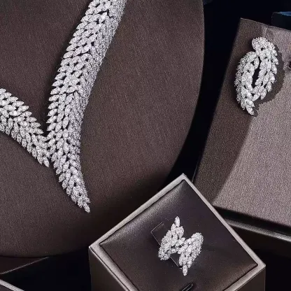 Ladies /Bridal Shiny Zircon Jewelry Sets #JEWLY041