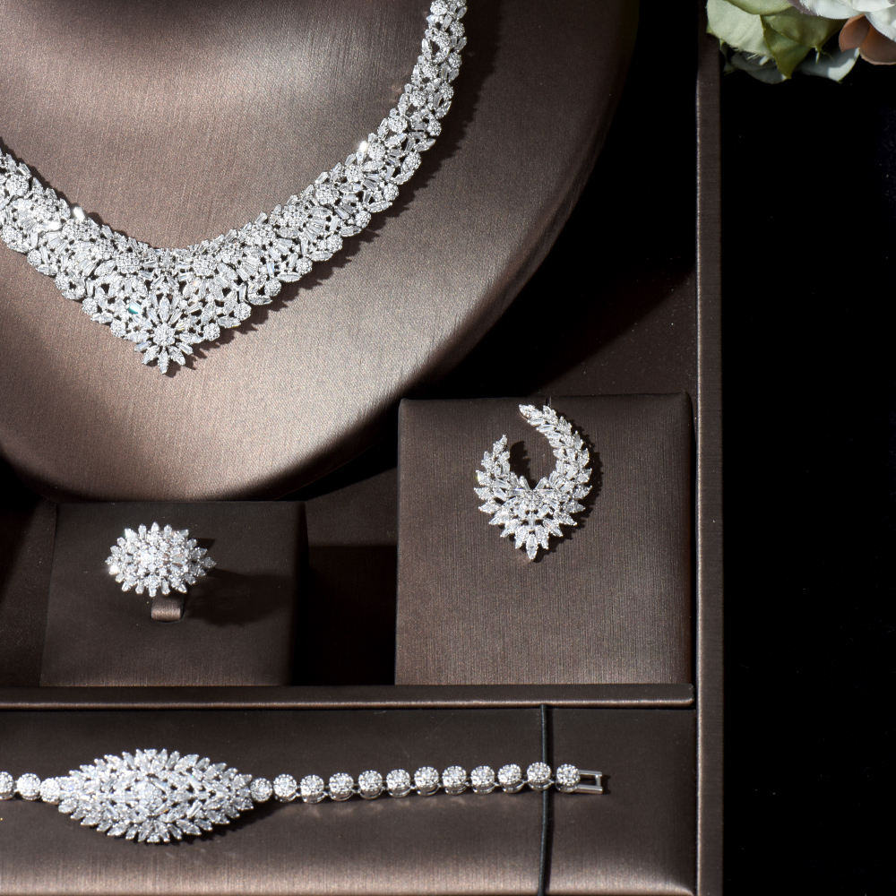 Ladies /Bridal Shiny Zircon Jewelry Sets #JEWLY042