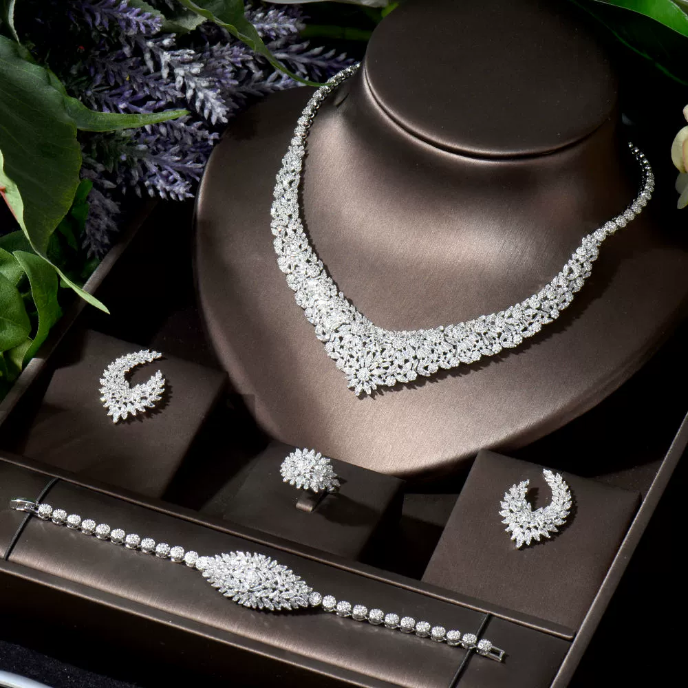 Ladies /Bridal Shiny Zircon Jewelry Sets #JEWLY042