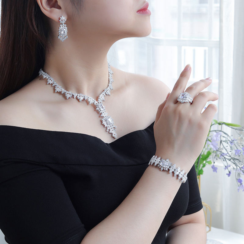 Ladies /Bridal Shiny Zircon Jewelry Sets #JEWLY043