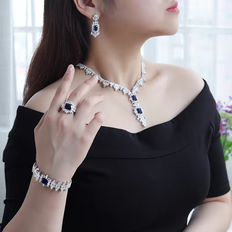 Ladies /Bridal Shiny Zircon Jewelry Sets #JEWLY043