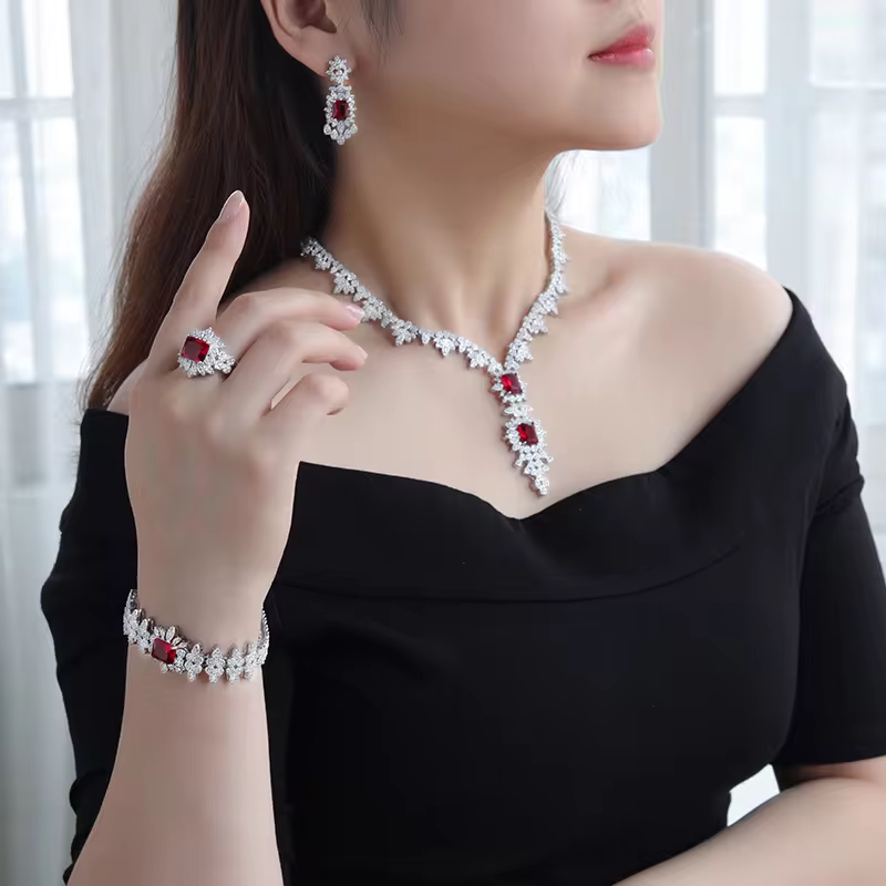 Ladies /Bridal Shiny Zircon Jewelry Sets #JEWLY043
