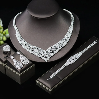 Ladies /Bridal Shiny Zircon Jewelry Sets #JEWLY044