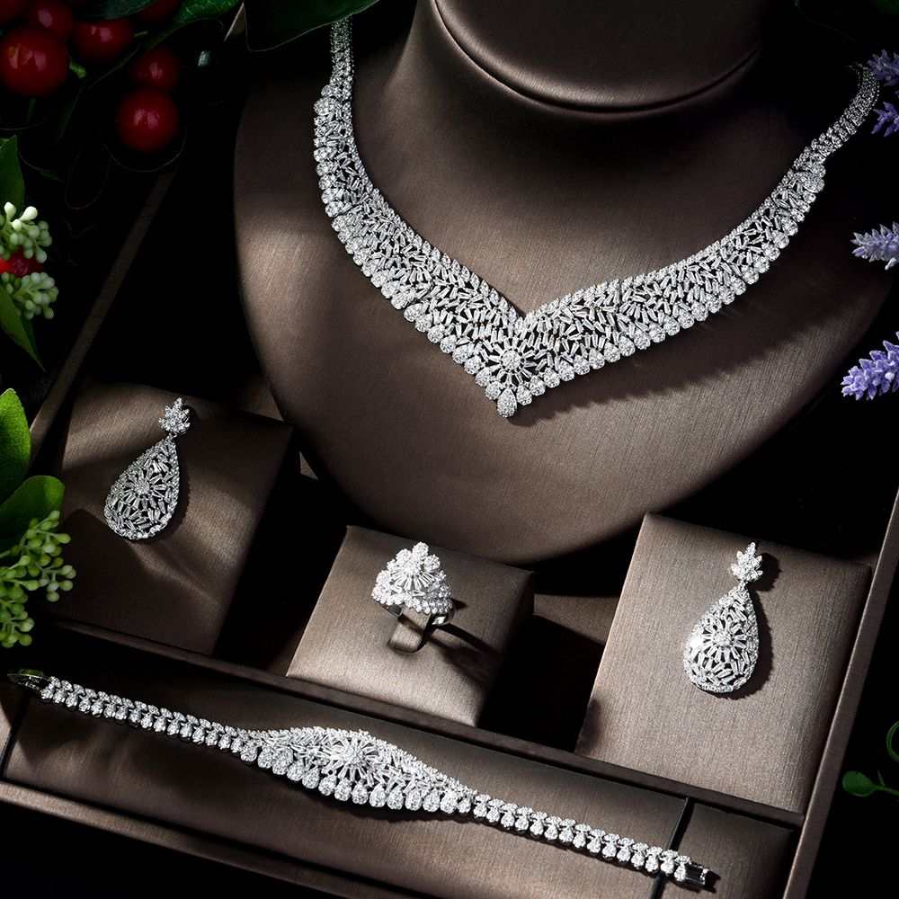 Ladies /Bridal Shiny Zircon Jewelry Sets #JEWLY044