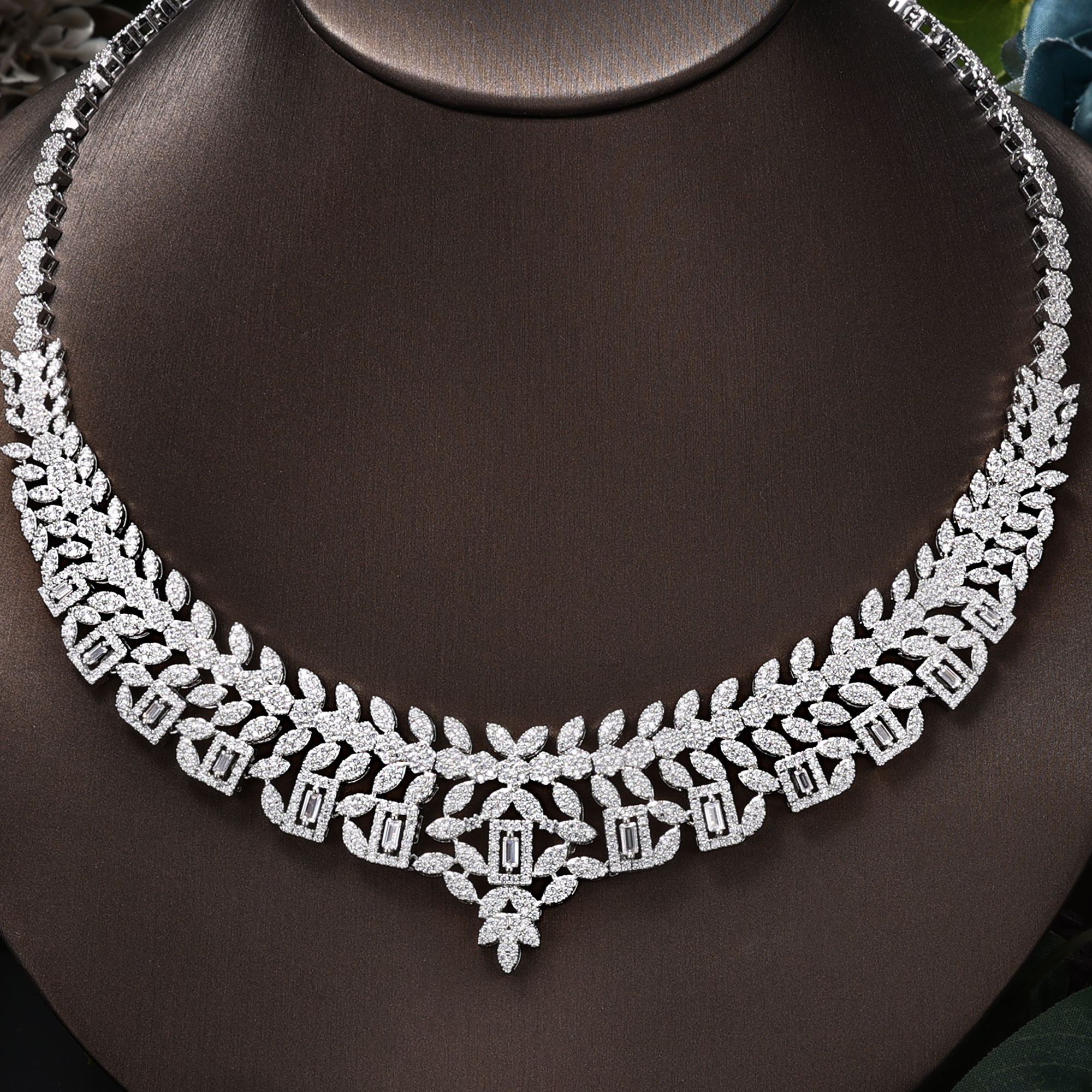 Ladies /Bridal Shiny Zircon Jewelry Sets #JEWLY046