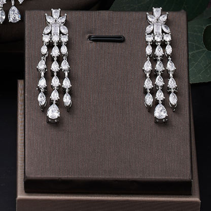 Ladies /Bridal Shiny Zircon Jewelry Sets #JEWLY047