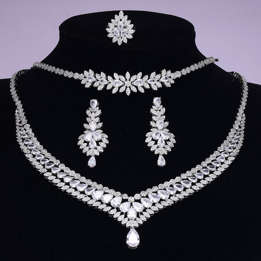 Ladies /Bridal Shiny Zircon Jewelry Sets #JEWLY050