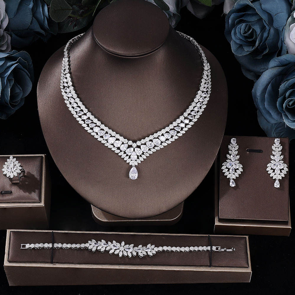 Ladies /Bridal Shiny Zircon Jewelry Sets #JEWLY050