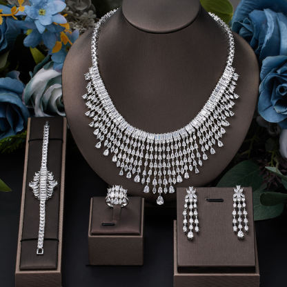 Ladies /Bridal Shiny Zircon Jewelry Sets #JEWLY047