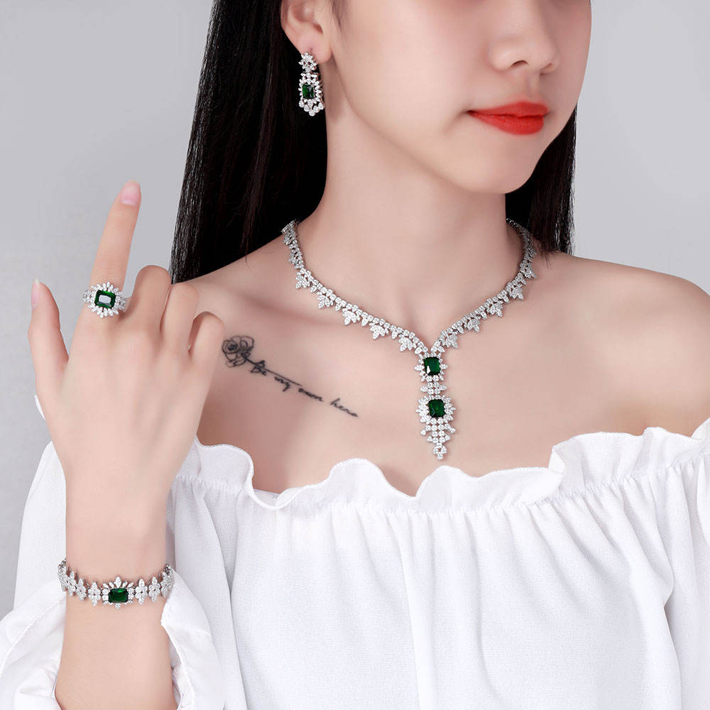 Ladies /Bridal Shiny Zircon Jewelry Sets #JEWLY043