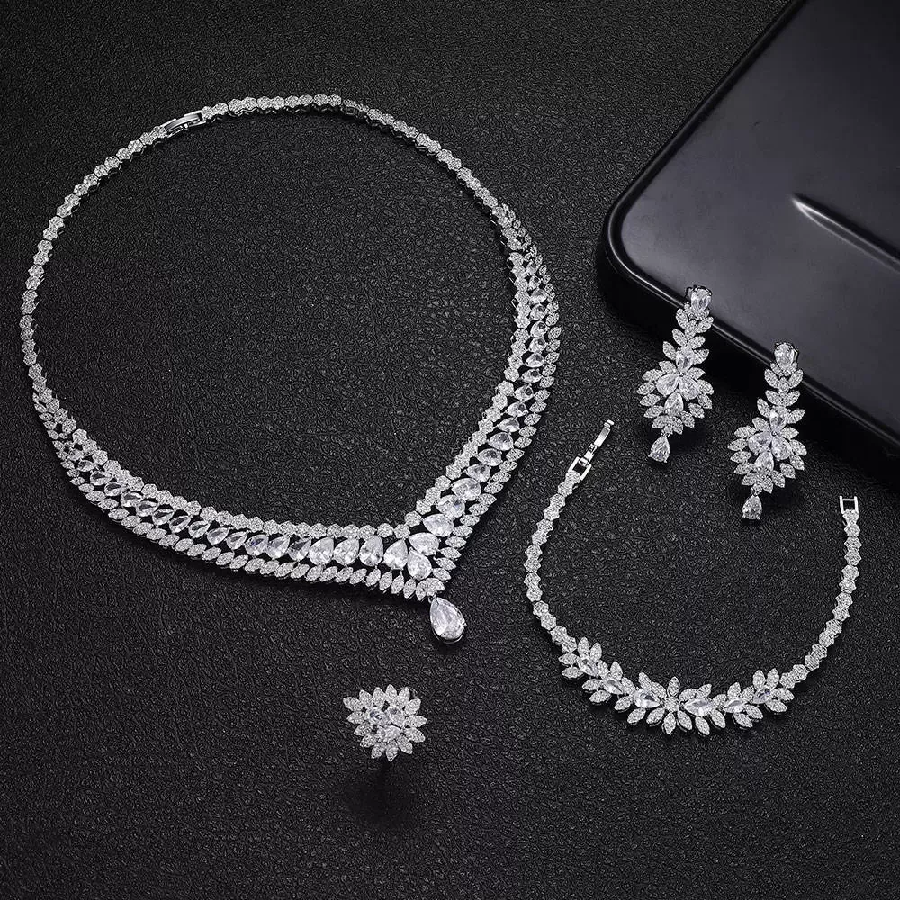 Ladies /Bridal Shiny Zircon Jewelry Sets #JEWLY050