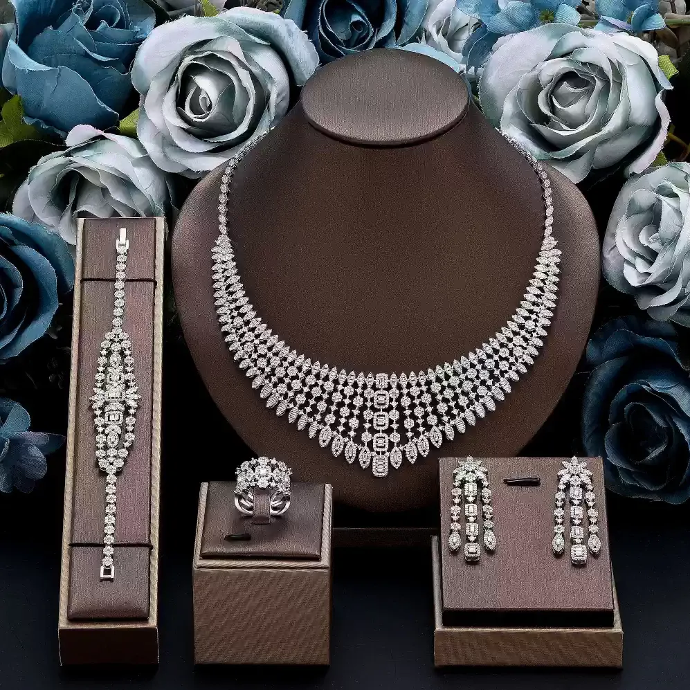 Ladies /Bridal Shiny Zircon Jewelry Sets #JEWLY061
