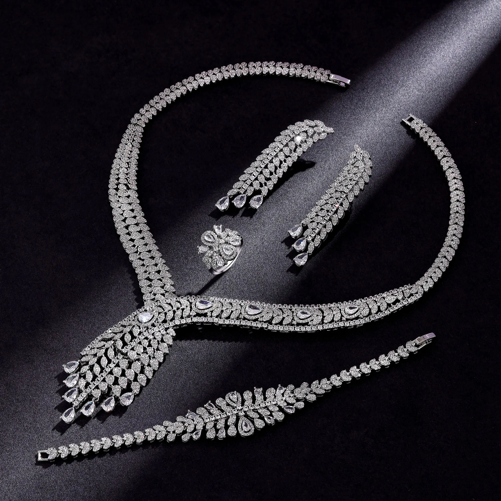 Ladies /Bridal Shiny Zircon Jewelry Sets #JEWLY053