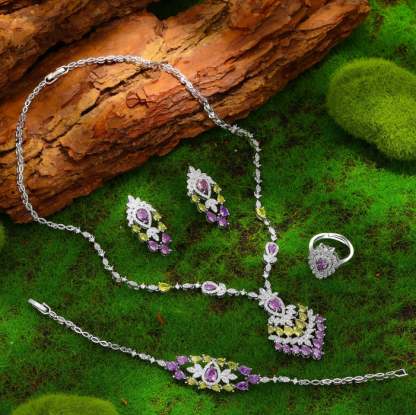Ladies /Bridal Shiny Zircon Jewelry Sets #JEWLY054