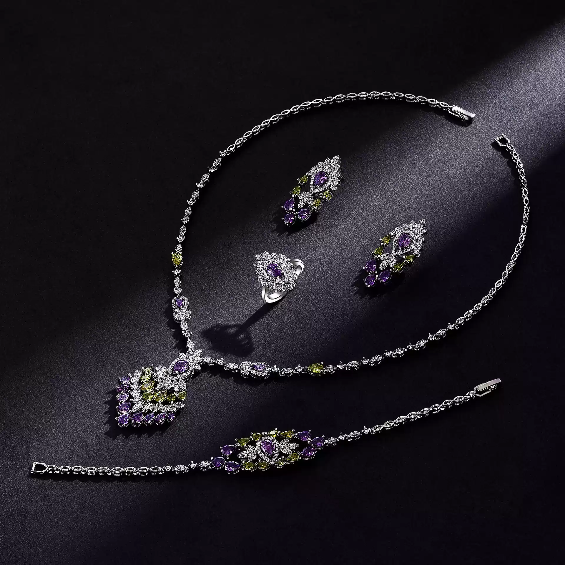 Ladies /Bridal Shiny Zircon Jewelry Sets #JEWLY054
