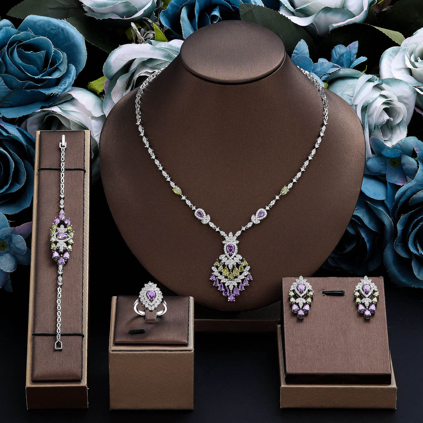 Ladies /Bridal Shiny Zircon Jewelry Sets #JEWLY054