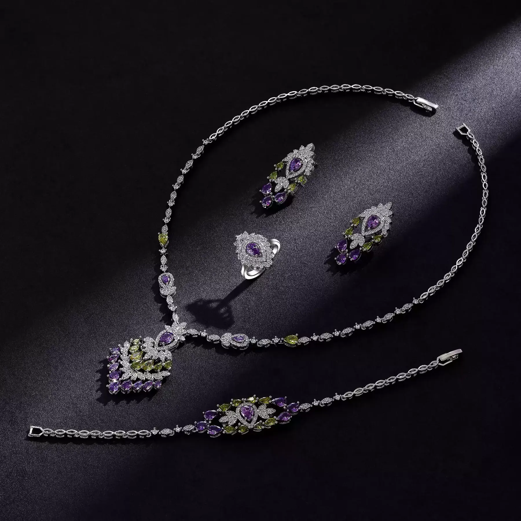 Ladies /Bridal Shiny Zircon Jewelry Sets #JEWLY054