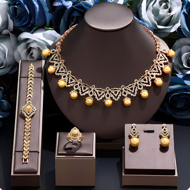 Ladies /Bridal Shiny Zircon Jewelry Sets #JEWLY056
