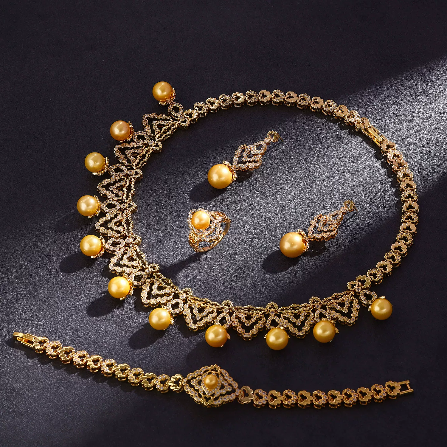 Ladies /Bridal Shiny Zircon Jewelry Sets #JEWLY056