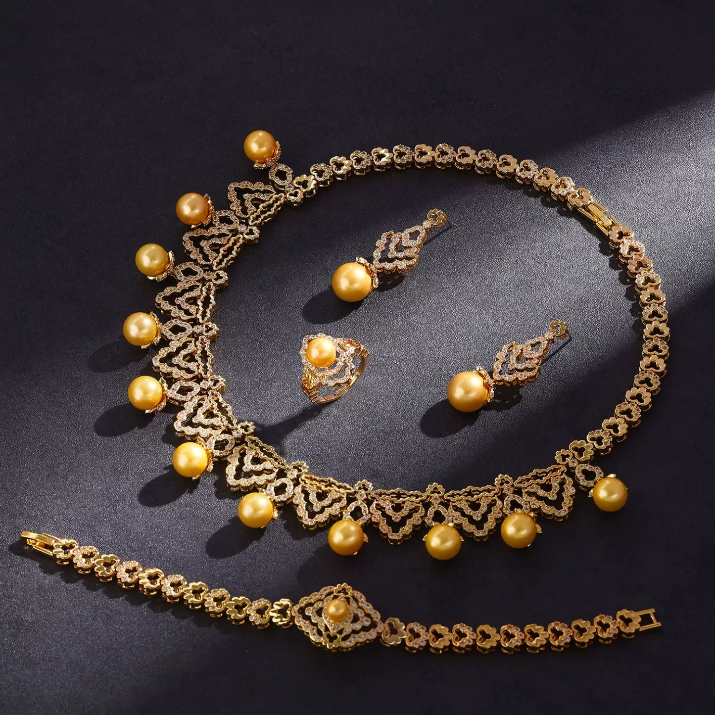 Ladies /Bridal Shiny Zircon Jewelry Sets #JEWLY056