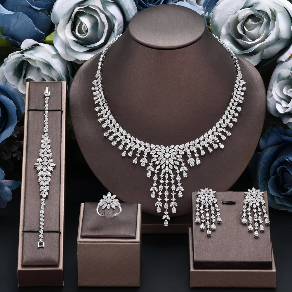 Ladies /Bridal Shiny Zircon Jewelry Sets #JEWLY057