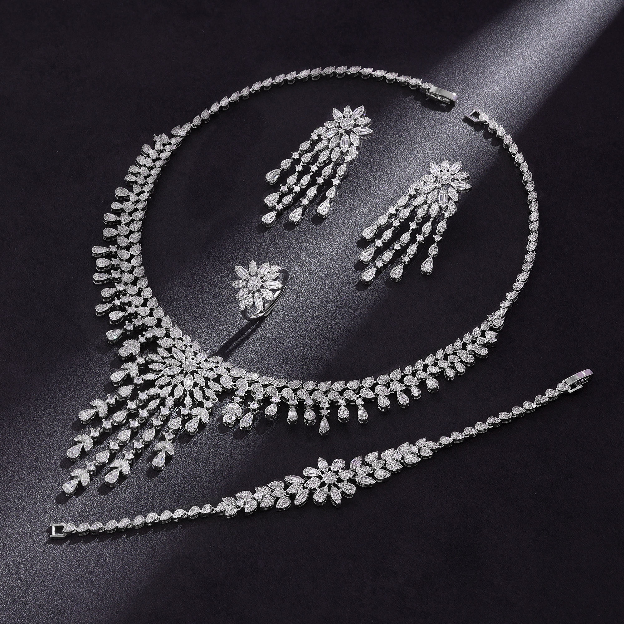 Ladies /Bridal Shiny Zircon Jewelry Sets #JEWLY057