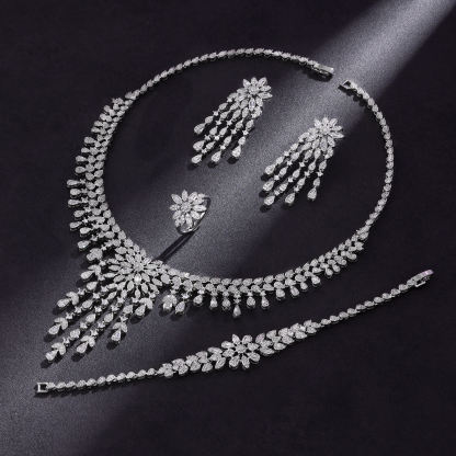 Ladies /Bridal Shiny Zircon Jewelry Sets #JEWLY057