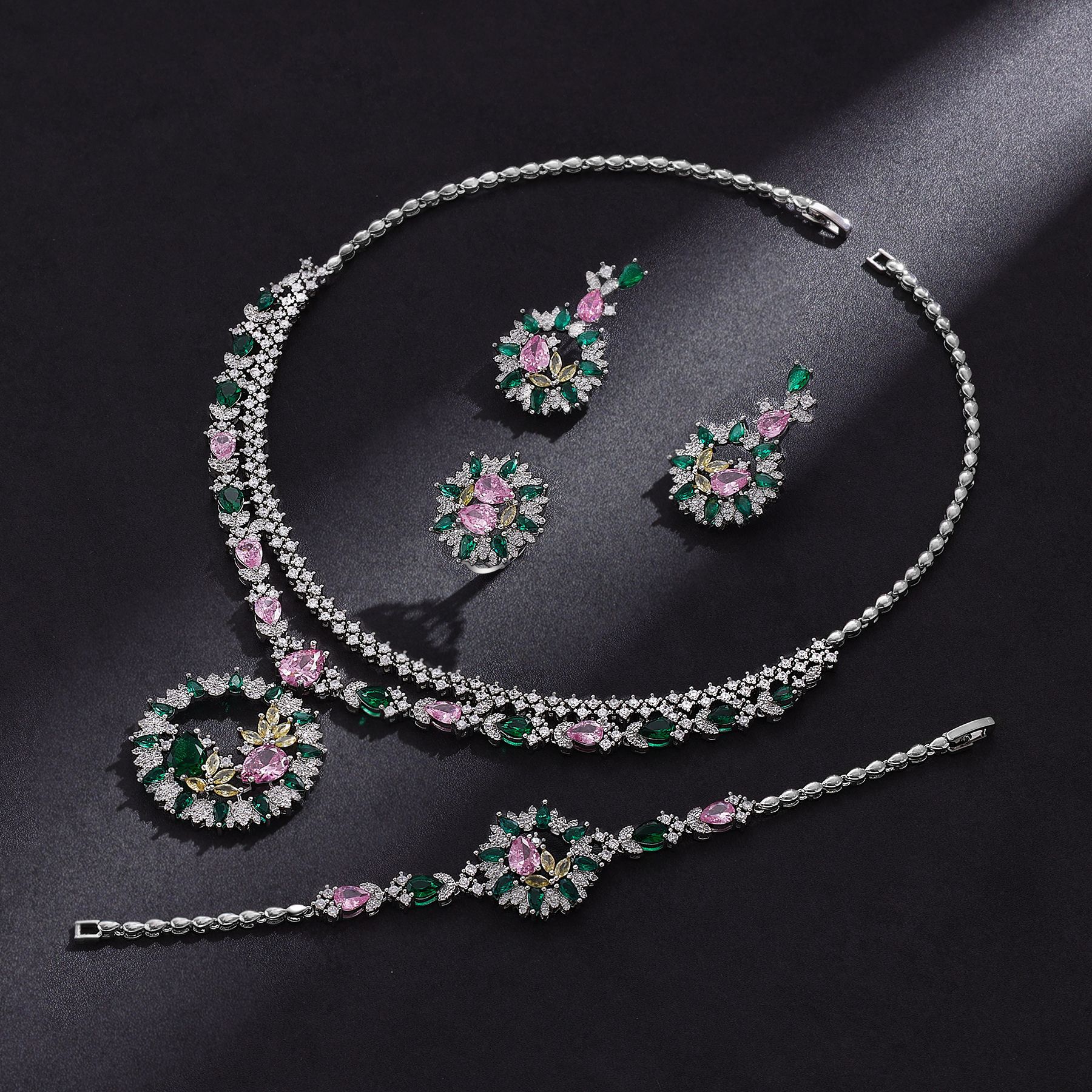 Ladies /Bridal Shiny Zircon Jewelry Sets #JEWLY059