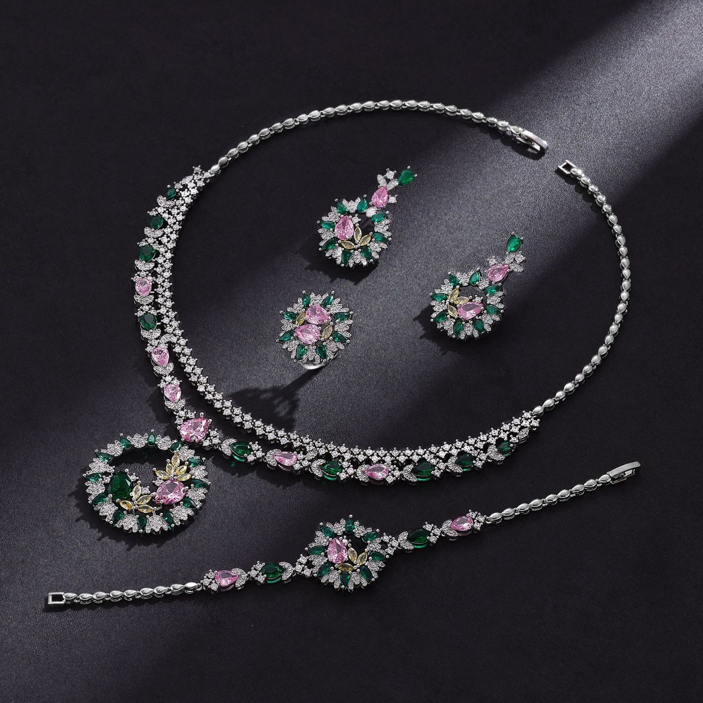 Ladies /Bridal Shiny Zircon Jewelry Sets #JEWLY059