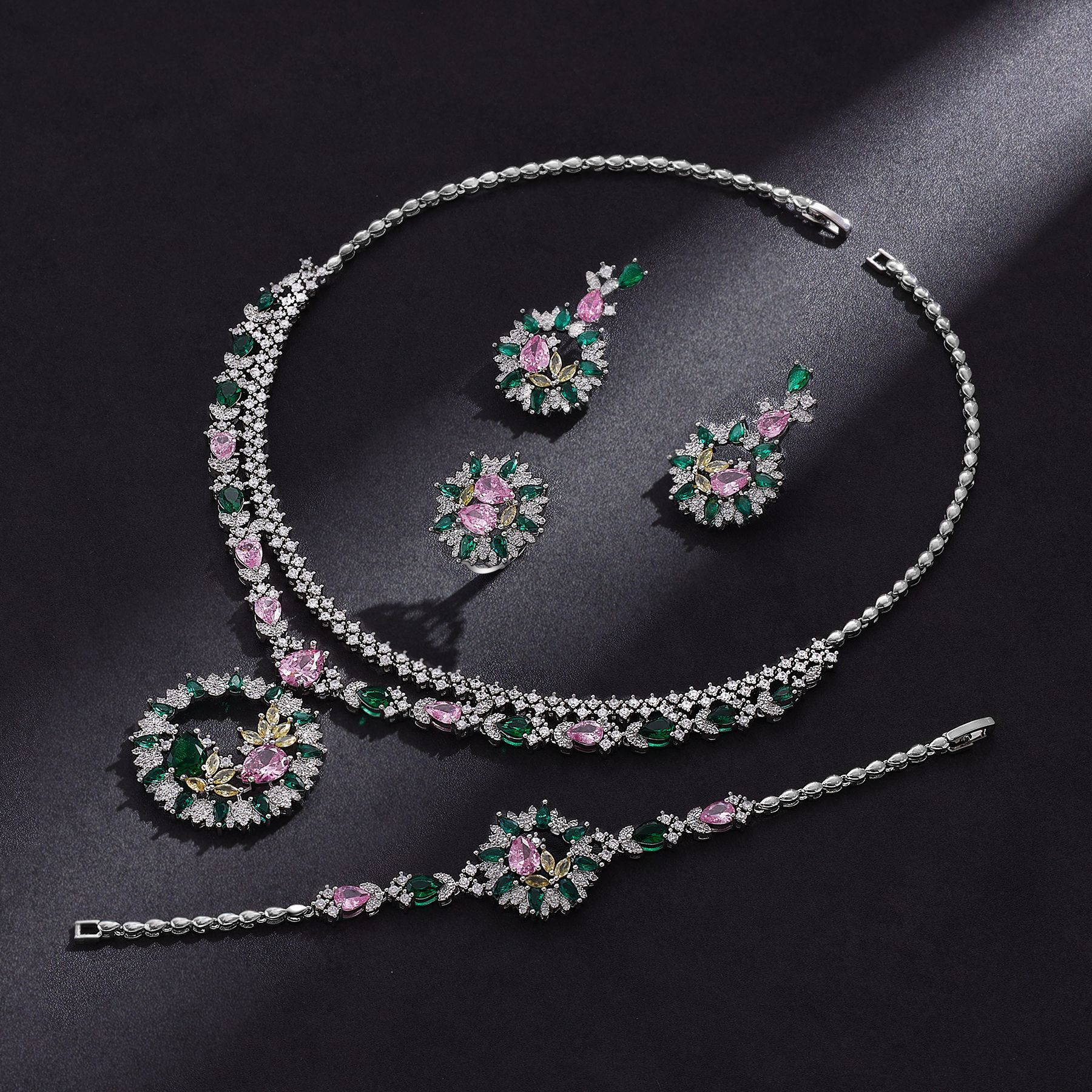 Ladies /Bridal Shiny Zircon Jewelry Sets #JEWLY059