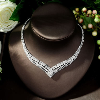 Ladies /Bridal Shiny Zircon Jewelry Sets #JEWLY060