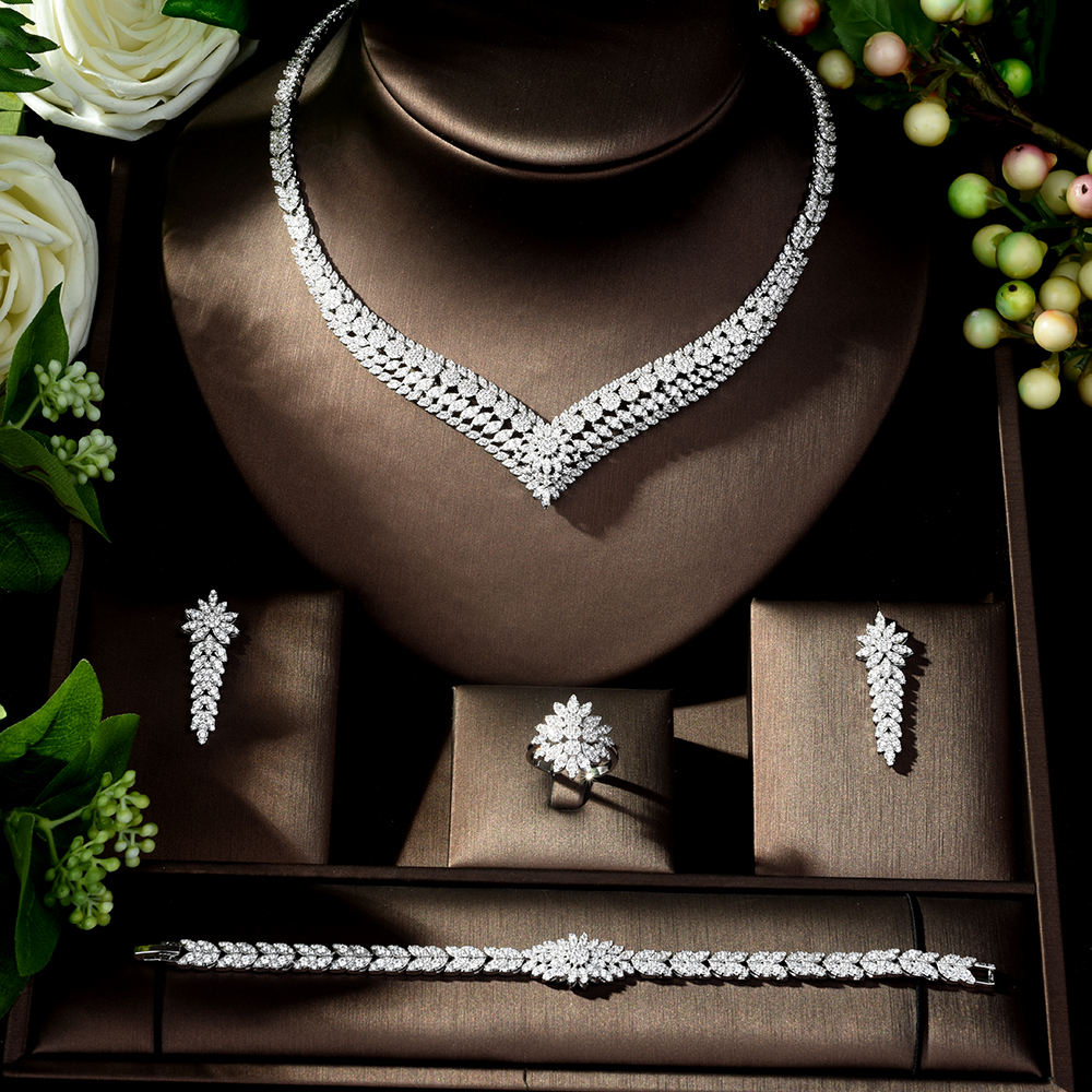 Ladies /Bridal Shiny Zircon Jewelry Sets #JEWLY060