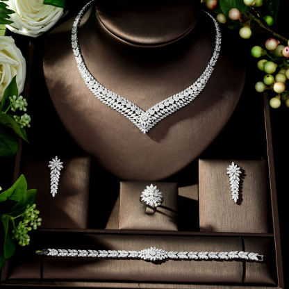 Ladies /Bridal Shiny Zircon Jewelry Sets #JEWLY060