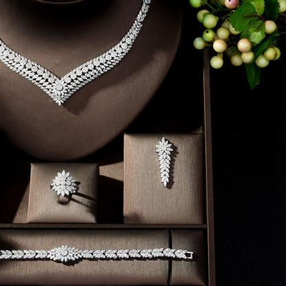 Ladies /Bridal Shiny Zircon Jewelry Sets #JEWLY060