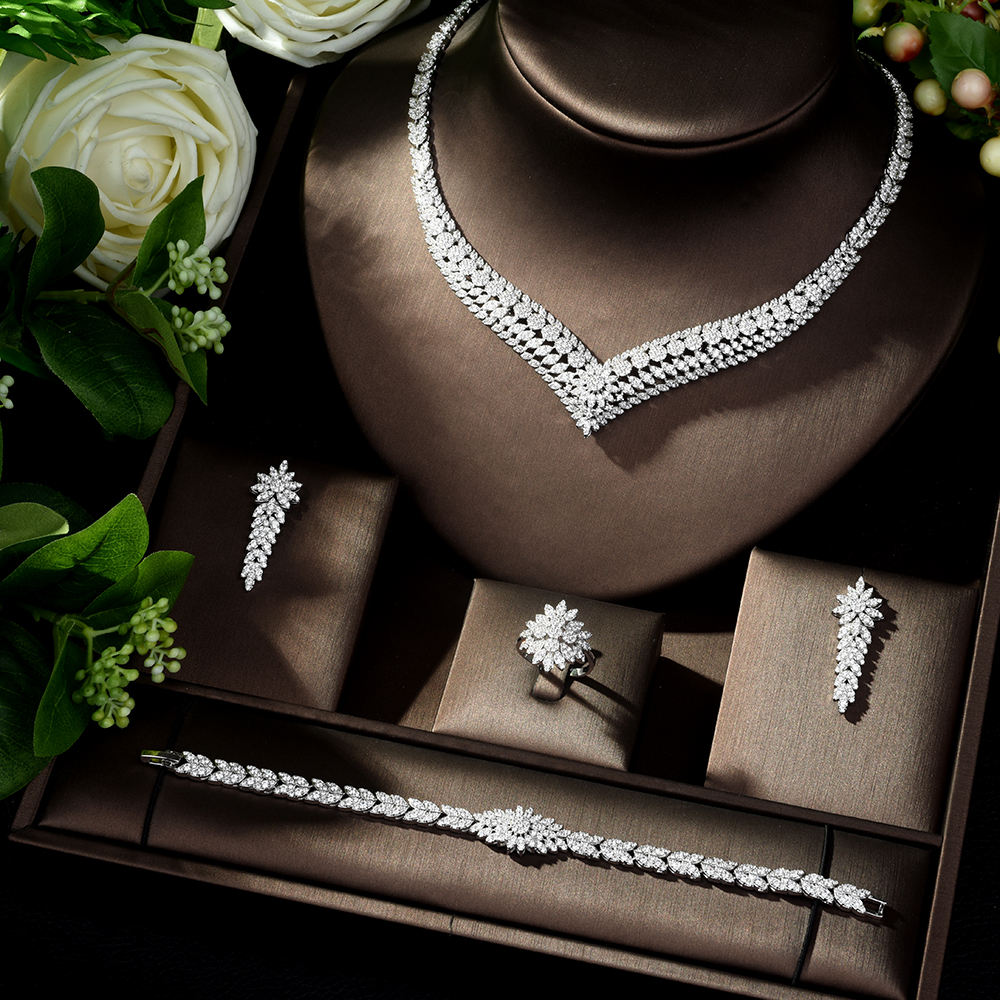 Ladies /Bridal Shiny Zircon Jewelry Sets #JEWLY060
