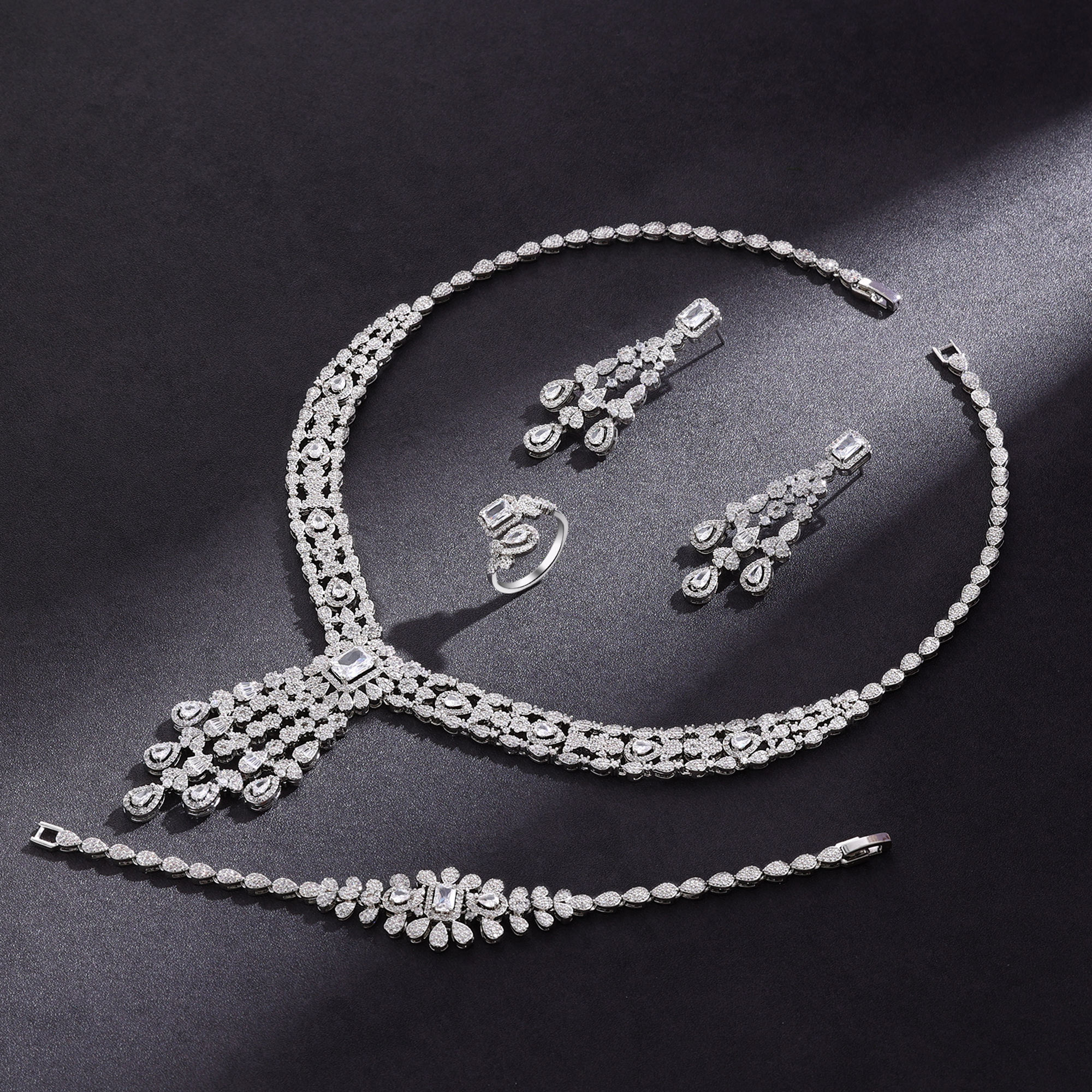 Ladies /Bridal Shiny Zircon Jewelry Sets #JEWLY062