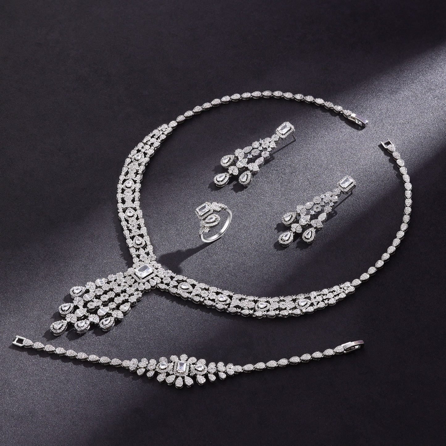 Ladies /Bridal Shiny Zircon Jewelry Sets #JEWLY062