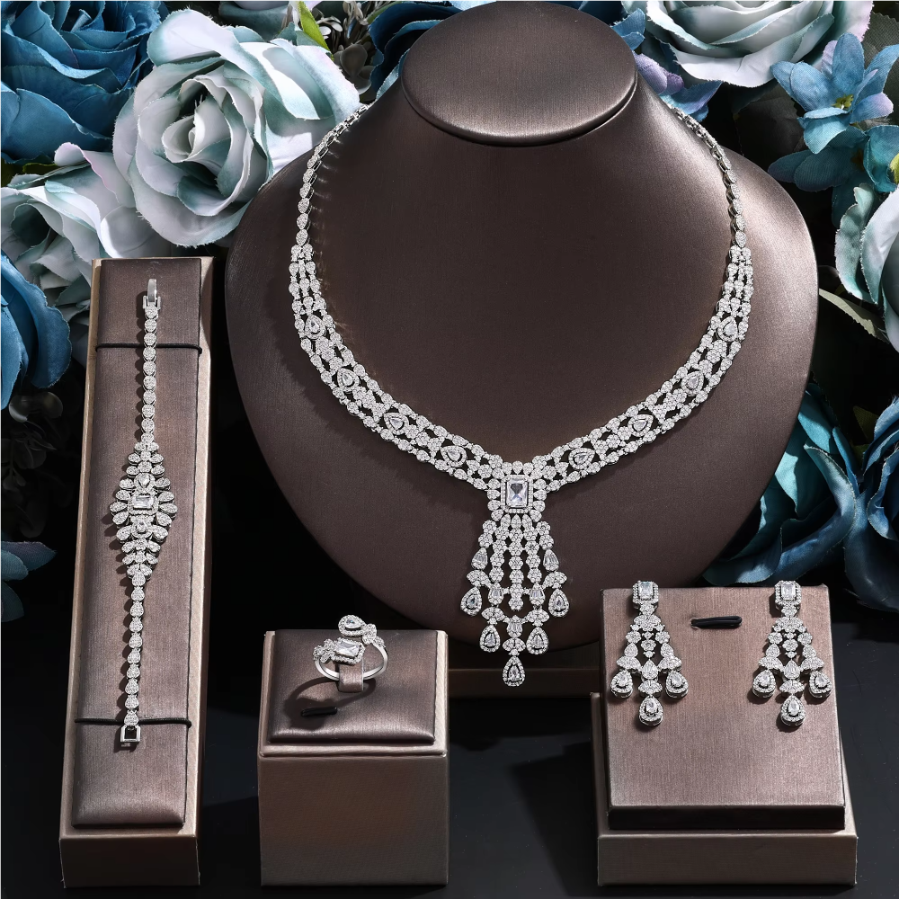 Ladies /Bridal Shiny Zircon Jewelry Sets #JEWLY062