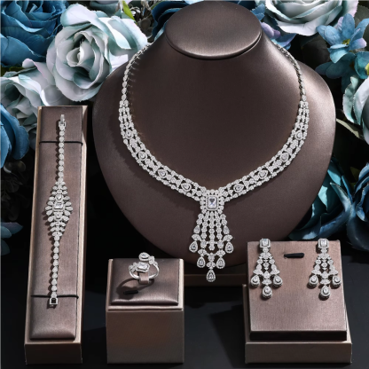 Ladies /Bridal Shiny Zircon Jewelry Sets #JEWLY062