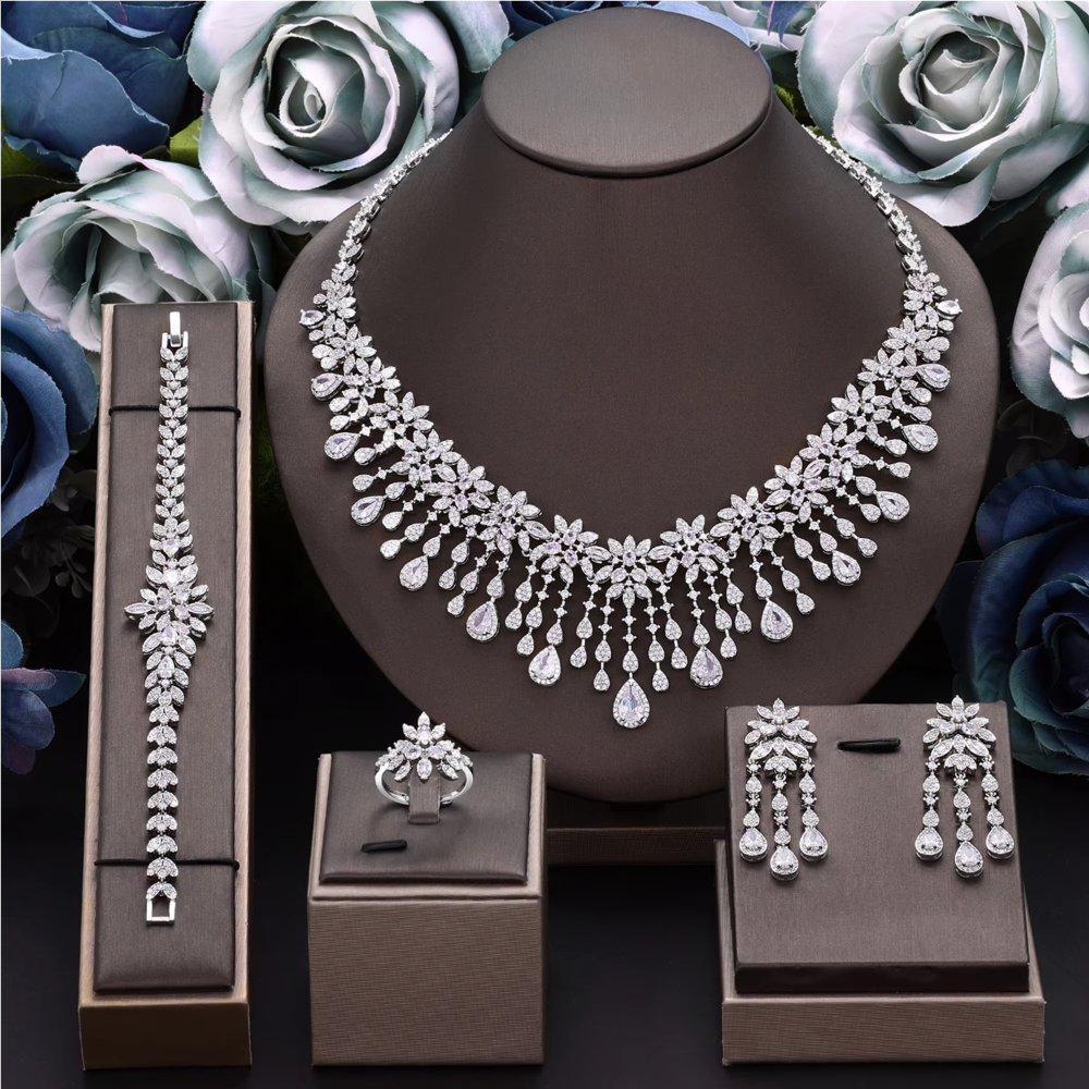 Ladies /Bridal Shiny Zircon Jewelry Sets #JEWLY063
